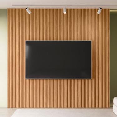 Imagem de Painel para TV Até 90 Polegadas Ripado 100% Mdf Nature Fosco 8100 - Li