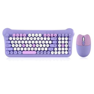 Imagem de Teclado + Mouse Wireless Ergonômico Para Notebook Lenovo Ideapad 3i - 