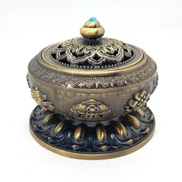 Imagem de Turíbulo Incensário De Mesa Metal Riqueza Sofisticação 8cm - Flash