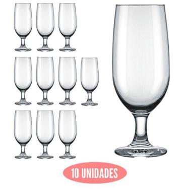 Imagem de Conjunto 10 Taças de Vidro Floripa 300ml  Luxo Chopp Agua - ARTCOZINHA