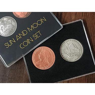Imagem de SUMAG Sun and Moon Coin Set Magic Tricks Coin Transposition Vanish Magic Magician Accessory Close up Illusions Prop Gimmick Mentalism