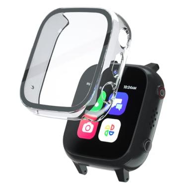 Imagem de SimpleThings Protetor de tela compatível com relógio inteligente Cosmo JrTrack 3, 1 pacote de capa rígida de PC com película de vidro temperado transparente HD para crianças, meninos e meninas
