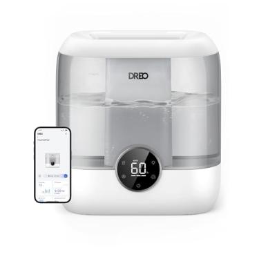 Imagem de Dreo Umidificadores inteligentes 6L para quarto, umidificador ultrassônico silencioso de névoa fria com difusor, tempo de funcionamento de 60 horas para casa, berçário, planta, cinza