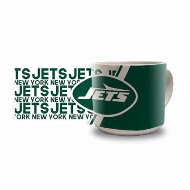 Imagem de Rico Industries Caneca de café de cerâmica metrô NFL Football New York Jets 400 ml, caneca de cerâmica colorida do time