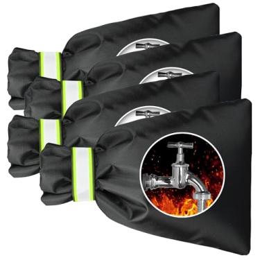 Imagem de Capa de torneira externa para proteção contra congelamento de inverno 25 cm A x 17,78 cm L Capa externa de torneira meias reutilizáveis à prova d'água isolada capa de torneira refletiva de inverno