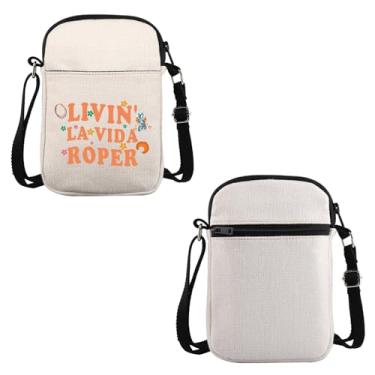 Imagem de VAMSII Bolsa tiracolo inspirada no programa de TV dos anos 70 Livin' La Vida Roper Bolsa de viagem Mrs Roper Era Bolsa de viagem Cosplay Merch, Livin' La Vida Roper C