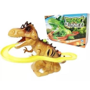 Imagem de Pista Elevador Com Som E Luz Dinossauro Prehistoric Tunnel - DM TOYS