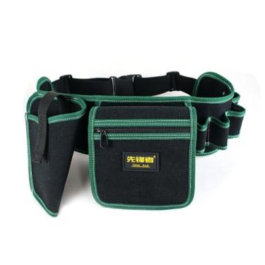 Imagem de Cinto de ferramentas com 9 bolsos, cintos de ferramentas ajustáveis para homens, cinto utilitário para serviços pesados, bolsa de ferramentas à prova d'água para carpinteiro/eletricista/construção