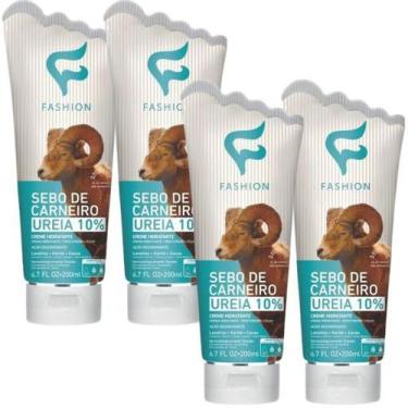 Imagem de Creme Fashion Sebo de Carneiro Ureia 10% Bisnaga 200ml Kit 4 Unidades