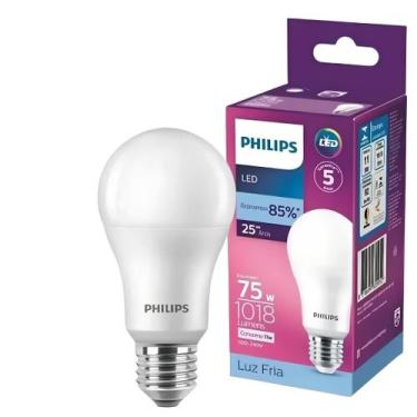 Imagem de Kit 10 Lampada Led Bulbo 11W 1018Lm 180 Bivolt E27 Philips, 127/220V, 