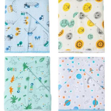 Imagem de Toalha De Banho Infantil Bebe Felpuda C/Capuz 90x70 Menino - Papi, Bor