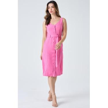 Imagem de Vestido Midi PKS com Botões Rosa, GG