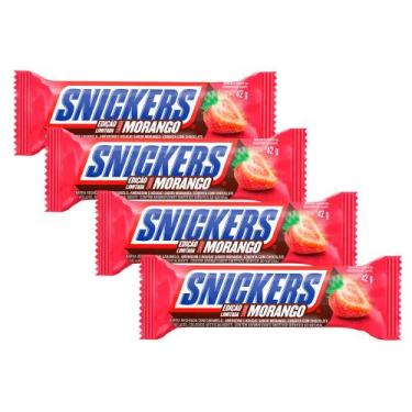 Imagem de Kit 4 Chocolate Snickers Morango 42g