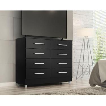Imagem de Comoda raizza 8 gavetas onix - QUARTA DIVISÃO