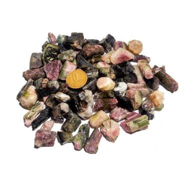 Imagem de 100g Cascalho Turmalina Melancia Pedra Natural Classe B - CristaisdeCu