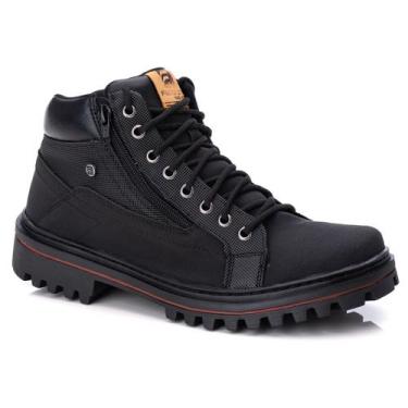 Imagem de Bota Coturno Masculino Ferraroni Eco Solado De Borracha Preta, 39, Pre