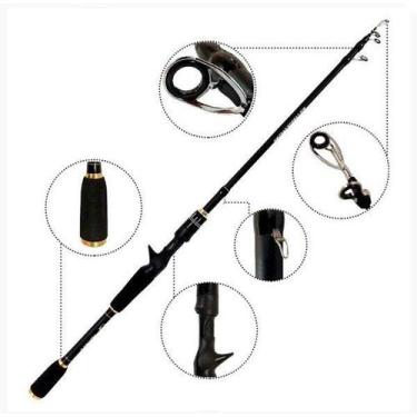 Imagem de Vara De Pesca Telescopica Carretilha Carbono Venus 1,60m Jau Pesca