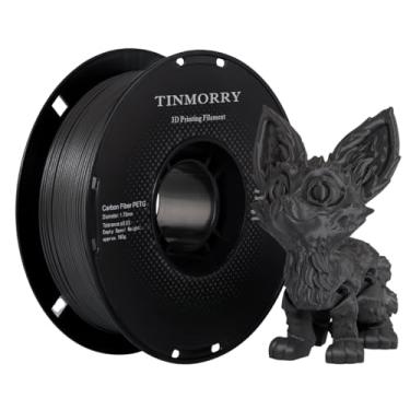 Imagem de TINMORRY filamento petg de fibra de carbono 1,75 mm, filamento de impressora 3d petg cf, compatível com bambu, creality k1c, qidi max3, flashforge aventureiro 5m, impressora 3d prusa mk4 fdm