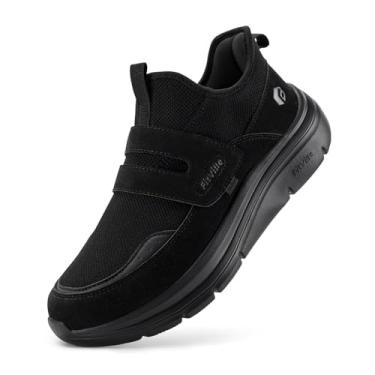 Imagem de FitVille Tênis feminino leve de caminhada com ajuste largo, ajustável, confortável, para fascite plantar, Preto (Jet Black), 38 BR XG