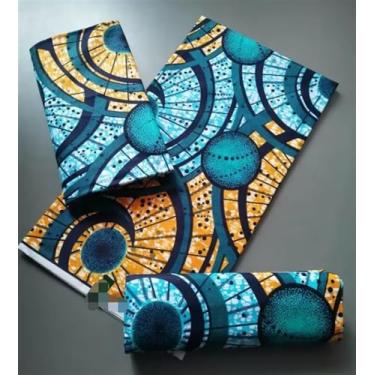 Imagem de Tecido Africano Cera Real Estampa Dourada Soft Pagne Ankara Material de Algodão Prata Nigeriana Gana para Festa de Casamento Vestido para Costurar (conforme imagem-36)
