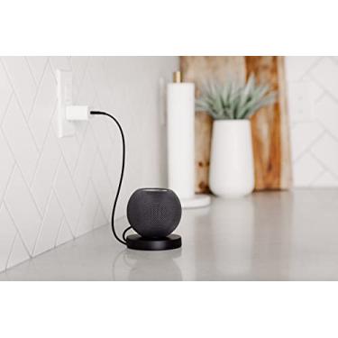 Imagem de CableCoaster Suporte organizador de cabos para Apple HomePod Mini, Amazon Echo (4ª geração), Amazon Echo Dot, Google Home Mini e outros dispositivos eletrônicos. (Preto)