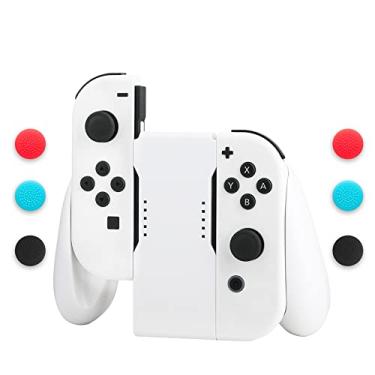 Imagem de GLDRAM Joycon Charger Grip Para Nintendo Switch E Acessórios Switch Oled, Switch Joy Con Controller Charging Grip Com Indicador Led, Cabo De Carregamento E 6 Tampas De Polegar, Suporte De Base De Ca