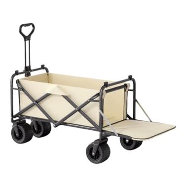 Imagem de carroça Carrinho de vagão estendido com rodas dobrável portátil grande capacidade vagão utilitário oxford tecido mercearia praia vagão para acampamento dobrável