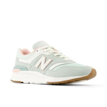 Imagem de New Balance Tênis feminino 997H V1, Cinza de argila/pântano sal/rosa filamento, 7
