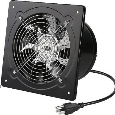Imagem de Aydomer Exaustor de 15 cm 40 W 380 CFM Instalação na parede Ventiladores 110 V Exaustor com plugue, exaustor de fumaça com motor de cobre puro leve para cozinha, shopping center (preto)