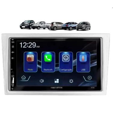 Imagem de Kit Multimídia Corsa Montana Meriva Vectra Mold Prata 7 Pol CarPlay AndroidAuto - FirstOption 8100