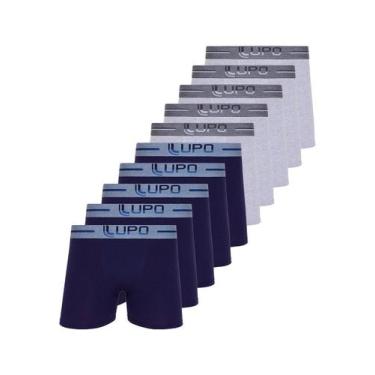 Imagem de Kit com 10 Cuecas Boxer Lupo 784-016 Colorido, Azul marinho, GG