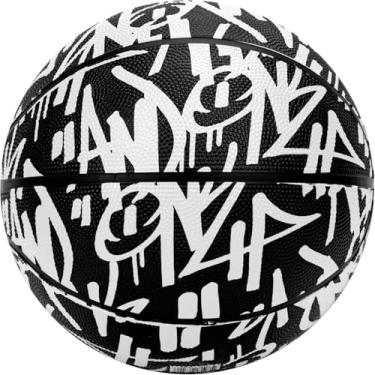 Imagem de AND1 Bola de basquete de borracha Street Ink: regulamentação oficial tamanho 7 (75 cm) basquete de borracha - construção de canal profundo streetball, feito para ambientes internos e externos