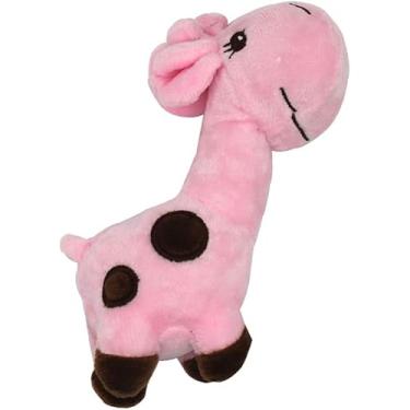 Imagem de WLngtv Brinquedo rosa para cães, gatos, filhotes, fofos, em forma de veado, brinquedo de pelúcia interativo para mastigar