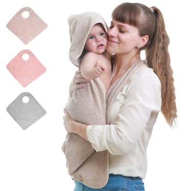 Imagem de KELRICER Toalhas de bebê com capuz para recém-nascidos, toalha de banho com capuz de mãos livres, toalha de bebê grande com 100% algodão super absorvente, toalha de banho infantil de cobertura total