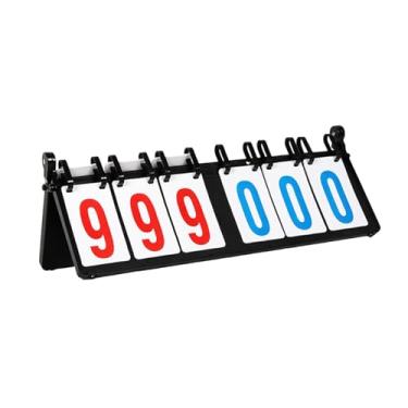 Imagem de oshhni Flip Scoreboard Score Keeper 6 dígitos Multiplurese Factop Score Score Counter for Football Basketball Competition