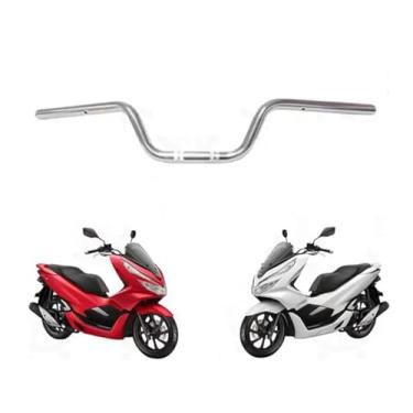Imagem de Guidão Honda Pcx 2013 A 2023 Cromado Com Rosca Para Peso