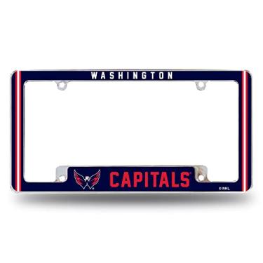 Imagem de Rico Industries Moldura de placa de carro automotiva NHL Washington Capitals Classic 30,48 cm x 15,24 cm para carro/caminhão/SUV