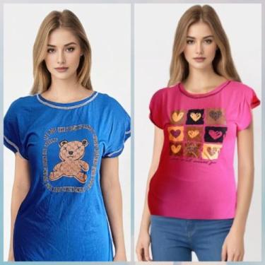 Imagem de KIT 02 BLUSAS femininas tapa bumbum camiseta feminina academia caminha