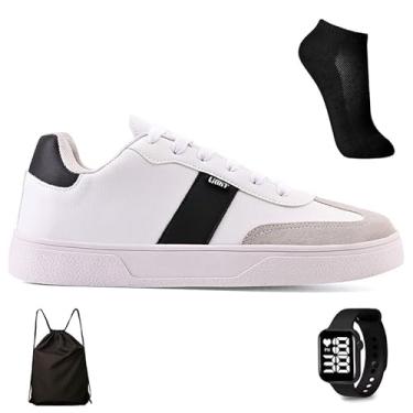 Imagem de Tenis Casual Masculino Adulto Classico Basico Light Original + Mochila Bag + Meia e Relogio