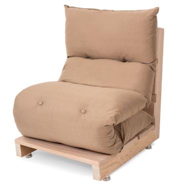 Imagem de Futon de Espuma Almofada Dobrável Solteiro Bege 170x60cm - bf Colchões