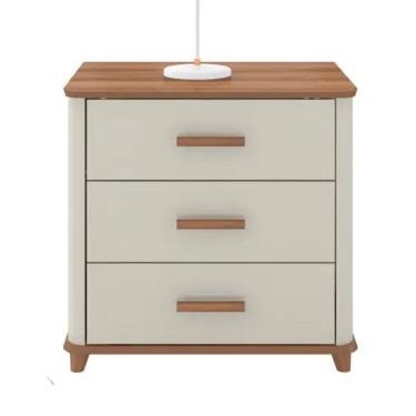 Imagem de Mesa de Cabeceira Maitê Nature/Off White - Potenza Móveis