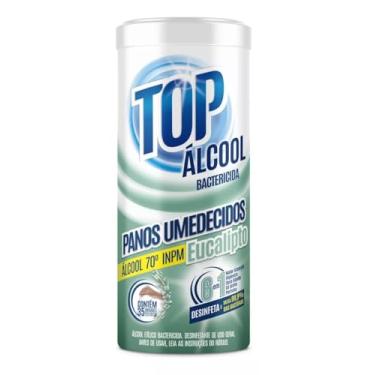 Imagem de Panos Umedecidos Álcool 70% INPM Bactericida, Pote Com 35 Unidades (Eucalipto)