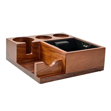 Imagem de 5sssallefaa Coffee Grounds Box Filtro destacável Tamper Mat Suporte durável prático multifuncional caixa de batida para casa café loja bar escritório, 51-54 mm/1315 (cor: 58 mm)