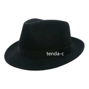 Imagem de Chapéu Fedora Clássico Feltro Lã Aba Curta Pronto Entrega - oem, Bege