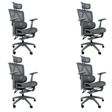 Imagem de Oficial Webshop - Kit 4 Cadeiras de Escritório Presidente Executiva Oficial Titan Cinza