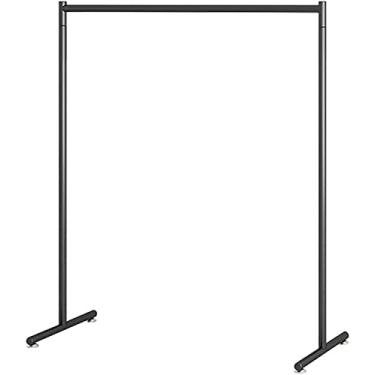 Imagem de LIFOND Suporte para roupas com rodas, trilho de roupas com sapateira, aplique no quarto, sala de estar, suporte fácil de montar para decoração de quarto, preto B