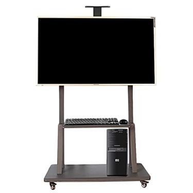 Imagem de Suporte universal de TV para TV 32, 40, 42, 50, 55, 65, 70, 75 polegadas, suporte de TV móvel resistente, carrinho de TV para quarto/sala de estar/sala de reunião/sala de aula, lindo cenário preto