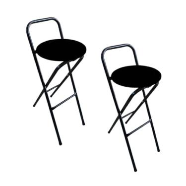 Imagem de Conjunto 2 Banquetas Altas Cozinha Encosto Balcão Americano