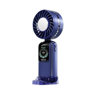 Imagem de Bothyi Ventilador de mão 100 Ajuste ajustável Ajuste Table dobrável Ventilador silencioso Display digital portátil para cozinha de verão, Azul