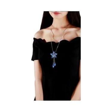 Imagem de Colar Feminino com Pingente de Flor - Corrente Longa tipo Cobra - Aces